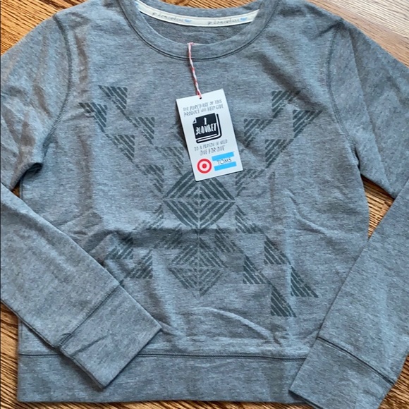 New Toms Gray Aztec Cropped Sweatshirt - Picture 2 of 7